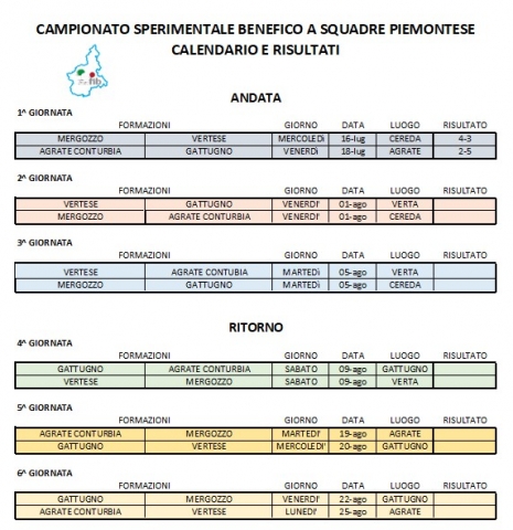 CALENDARIO AL 19 LUGLIO