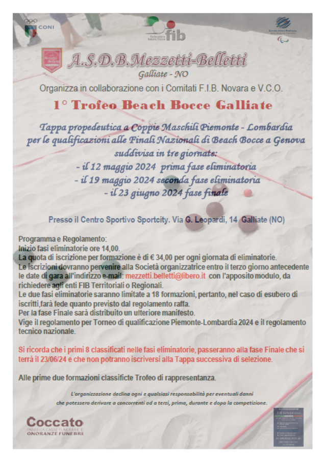 MANIFESTO BEACH BOCCE GALLIATE